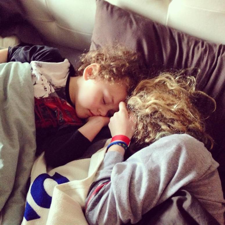 Ry and D in bed in Mommy & Daddy's cozy bed.